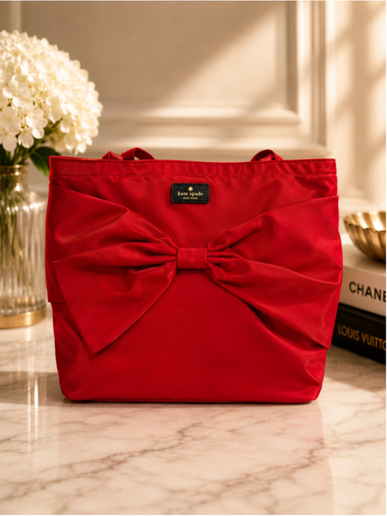 Kate Spade Handbags - Kate Spade Red Bow Tote Bag